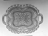Cake Tray, Lacy pressed glass, American