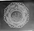 Plate, Lacy pressed glass, American