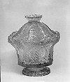 Covered Sugar Bowl, Lacy pressed glass, American