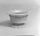 Salt, Lacy pressed blue opaque glass, American