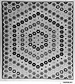 Quilt (or decorative throw). Hexagon or Mosaic pattern, Possibly Caroline Brooks Gould, Silk, American