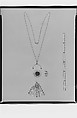 Pin Pendant with Chain, Ruby, diamonds, American