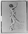 Study for The Pleiades, Elihu Vedder (American, New York 1836–1923 Rome), Charcoal on gray paper, American