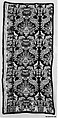 Coverlet fragment, Wool and cotton, woven, American