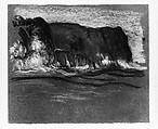 Cliffs and Waves, Arthur B. Davies (American, Utica, New York 1862–1928 Florence), Pastel on dark gray wove paper, American
