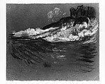 Surf on Rocks, Arthur B. Davies (American, Utica, New York 1862–1928 Florence), Pastel on gray wove paper, American