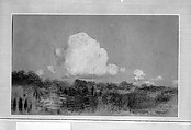 Landscape with Clouds, Arthur B. Davies (American, Utica, New York 1862–1928 Florence), Pastel and black chalk on green-gray wove paper, American