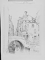 Canal San Cassiano, Venice, Andrew Fisher Bunner (1841–1897), Black ink and graphite traces on off-white wove paper, American