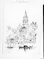 San Moise e Giardinetto, Venice, Andrew Fisher Bunner (1841–1897), Black pen and graphite traces on off-white wove paper, American