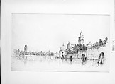 San Michaeli and Murano, Venice, Andrew Fisher Bunner (1841–1897), Black ink and graphite traces on off-white wover paper, American