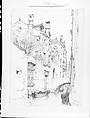 Rio del Erbe, Venice, Andrew Fisher Bunner (1841–1897), Ink traces of graphite on off-white wove paper, American
