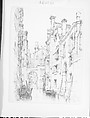 Rio del Forner, Venice, Andrew Fisher Bunner (1841–1897), Black ink and graphite traces on off-white wove paper, American