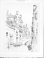 Rio della Abbazia, Venice, Andrew Fisher Bunner (1841–1897), Black ink and graphite traces on off-white wove paper, American
