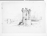 Sketch of a Well, Roden Thor, Germany, Andrew Fisher Bunner (1841–1897), Black ink on light buff wove paper, American
