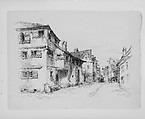 Stollen Gasser, Rothenburg, Germany, Andrew Fisher Bunner (1841–1897), Black ink and graphite traces on off-white laid paper, American
