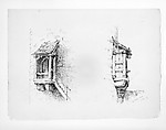The Prison Tower, Andrew Fisher Bunner (1841–1897), Black ink and graphite traces on off-white laid paper, American
