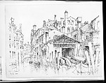 Squero San Andrea, Venice, Andrew Fisher Bunner (1841–1897), Black ink and graphite traces on off-white wove paper, American
