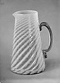 Pitcher, Reading Artistic Glass Works American, Free-blown colorless and opalescent yellow glass, American