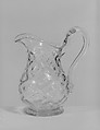 Creamer, Pressed glass, diamond thumbprint, American