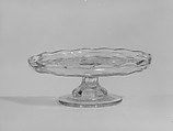 Cake Plate, Pressed glass, American