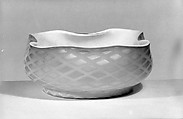 Bowl, Blown satin blue glass, American or British