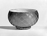 Rose Bowl, Stevens and Williams, Blown satin brown and yellow glass, British