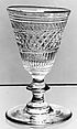 Wine Glass, Blown molded lead glass, American