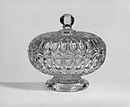 Covered Butter Dish, Bakewell, Pears and Company  American, Pressed glass, American