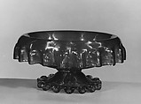 Fruit Bowl, Boston & Sandwich Glass Company American, Blown amber glass with applied threaded decoration, American