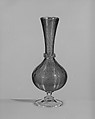 Vase, Boston & Sandwich Glass Company  American, Blown amber glass with applied threaded decoration, American