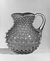 Hobnail pitcher, Hobbs, Brockunier and Company  American, Pressed colorless and opaque cranberry glass, American