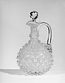 Hobnail Cruet, Hobbs, Brockunier and Company  American, Pressed colorless and opaque cranberry glass, American