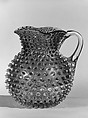Hobnail Pitcher, Hobbs, Brockunier and Company  American, Pressed colorless and cranberry glass, American