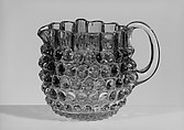 Hobnail Creamer, Hobbs, Brockunier and Company American, Pressed cranberry and colorless glass, American