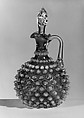 Hobnail Cruet, Hobbs, Brockunier and Company  American, Pressed cranberry, opalescent and colorless glass, American
