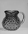 Hobnail Creamer, Hobbs, Brockunier and Company  American, Pressed cranberry and colorless glass, American