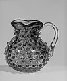 Hobnail Creamer, Hobbs, Brockunier and Company  American, Pressed cranberry and colorless glass, American