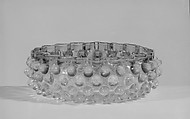 Hobnail Sauce Dish, Hobbs, Brockunier and Company American, Pressed colorless, cranberry and opalescent glass, American