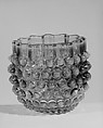 Hobnail Spooner, Hobbs, Brockunier and Company American, Pressed cranberry and opalescent glass, American