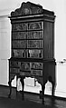 High Chest of Drawers, Walnut , white pine, burl walnut veneers, mahogany; brass, American