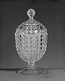 Sugar Bowl, Richards and Hartley Flint Glass Co.  American, Pressed colorless and opalescent glass, American
