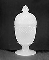 Pomade Jar, Pressed glass, diamond point, American