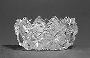 Saltcellar, Lacy pressed glass, American