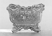 Saltcellar, Providence Flint Glass Works American, Lacy pressed glass, American