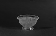 Bowl, Lacy pressed colorless and opalescent glass, American