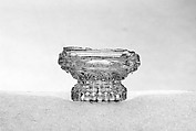 Miniature Dish, Lacy pressed glass, American