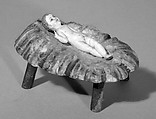 Manger (from a nativity), Wood, polychromed and gilded, Ecuadorian