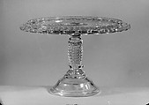 Cake Plate, Adams and Company  American, Pressed yellow glass, American