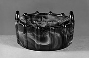 Saltcellar, Pressed purple marble glass
