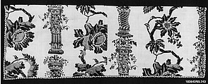 Valance, blue-resist textile, Cotton, painted and block-printed resist, dyed, Indian textile for American market